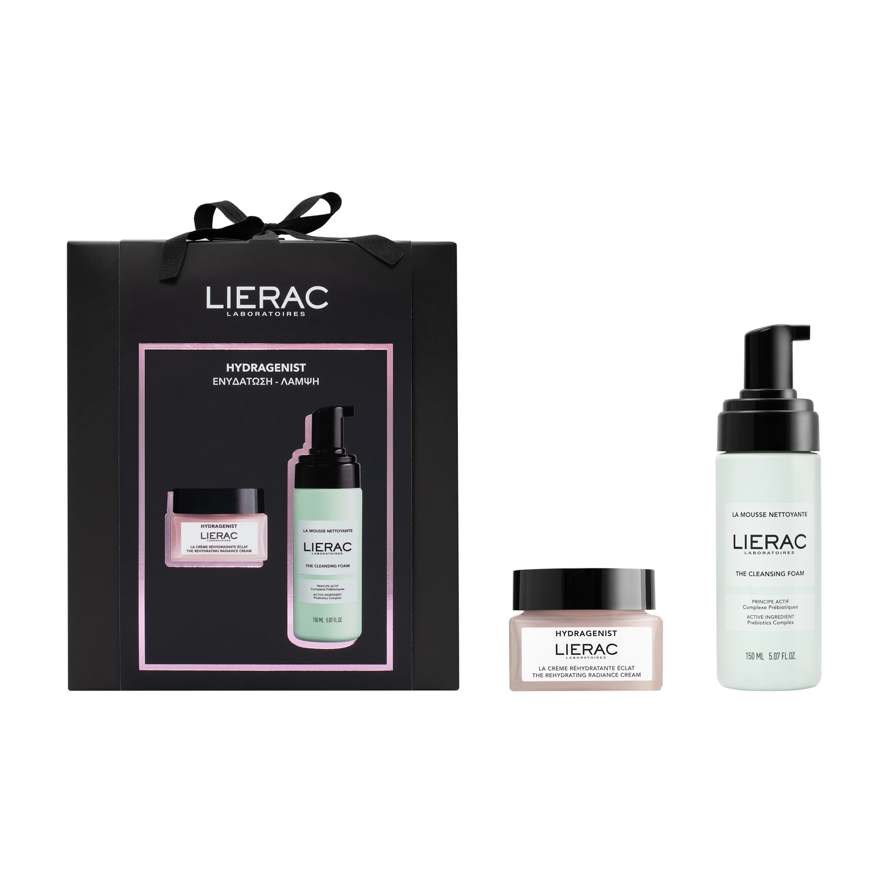 LIERAC - PROMO PACK HYDRAGENIST La Creme Rehydratante Eclat - 50ml & La Mousse Nettoyante - 150ml